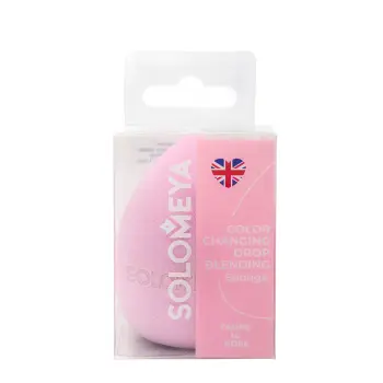 Спонж для макияжа меняющий цвет Капля, коричнево-розовый / Color Changing Drop blending sponge Taupe-Rose 1 шт