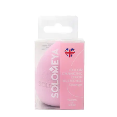 SOLOMEYA Спонж для макияжа меняющий цвет Капля, коричнево-розовый / Color Changing Drop blending sponge Taupe-Rose 1 шт - 1