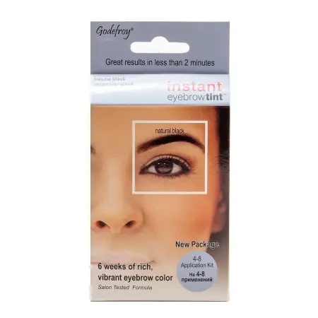 GODEFROY Краска-хна в капсулах для бровей с эффектом татуажа, черный / Eyebrow Tint Natural Black 4 шт - 1