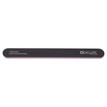 DEWAL PROFESSIONAL Пилка для ногтей прямая черная 180/240 18 см - 2