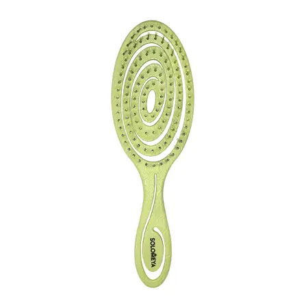 SOLOMEYA Био-расческа подвижная для волос, зеленая / Detangling Bio Hair Brush Green - 1