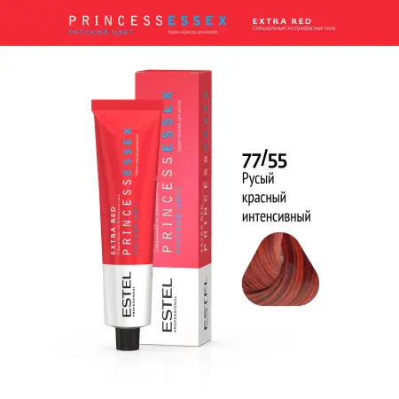 ESTEL PROFESSIONAL 77/55 краска для волос, страстная кармен / ESSEX Princess Extra Red 60 мл - 2