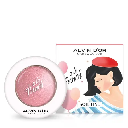 ALVIN D OR Румяна запечённые для лица, тон 02 / Soie Fine A LA FRENCH сlassic pink 3,2 гр - 2