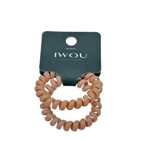 IWOU PROFESSIONAL Резинка пружинка Глянец розово-бежевая 2шт - 1