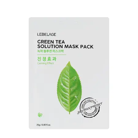 LEBELAGE Маска тканевая для лица с экстрактом зеленого чая / Lebelage Green Tea Solution Mask 25 гр - 1