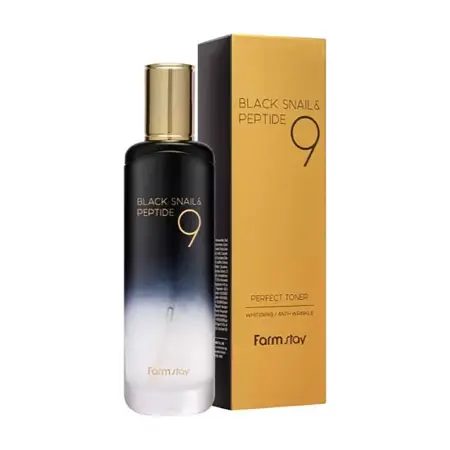 FARMSTAY Тонер омолаживающий для лица с комплексом из 9 пептидов / BLACK SNAIL & PEPTIDE 9 PERFECT TONER 120 мл - 2