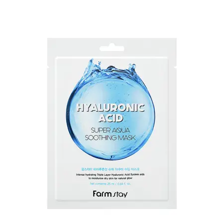 FARMSTAY Маска тканевая для лица с гиалуроновой кислотой / Hyaluronic Acid Super Aqua Soothing Mask 25 мл - 1