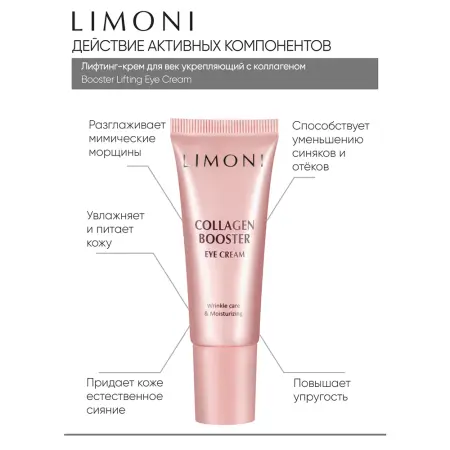 LIMONI Крем-лифтинг укрепляющий с коллагеном для век, туба / СOLLAGEN BOOSTER LIFTING EYE CREAM 25 мл - 5