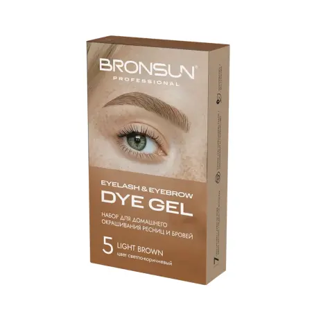 BRONSUN Набор для домашнего окрашивания, светло-коричневый #5 / Eyelash And Eyebrow Dye Gel 35 гр - 2