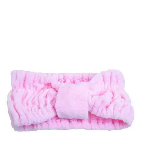 DEWAL BEAUTY Повязка на голову бантик, розовая - 1