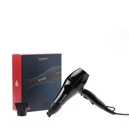 DEWAL PROFESSIONAL Фен черный ионизация 2 насадки / DEWAL PRO TORNADO - 8