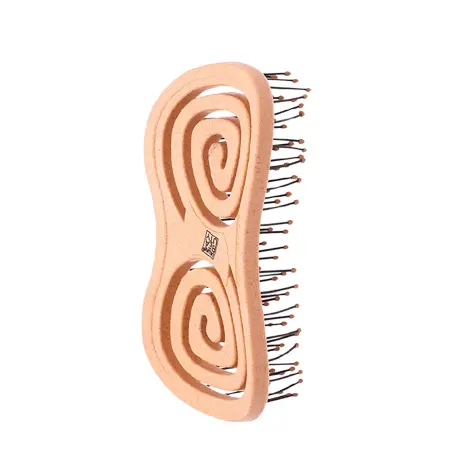 DEWAL BEAUTY Щетка массажная с нейлоновым штифтом, форма бабочка, оранжевая / Eco-Friendly - 2