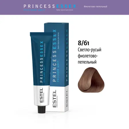 ESTEL PROFESSIONAL 8/61 краска для волос, светло-русый фиолетово-пепельный / ESSEX Princess 60 мл - 2