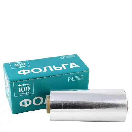 ЧИСТОВЬЕ Фольга 18 мкр 12 см*100 м серебро в коробке - 3