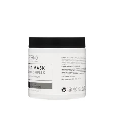 ETERNO PROFESSIONAL Маска увлажняющая для волос / ГИДРО Complex hydra mask 500 мл - 2