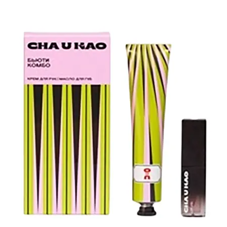 CHA U KAO Набор Бьюти комбо (крем для рук 50 мл + масло для губ 5 мл) - 2