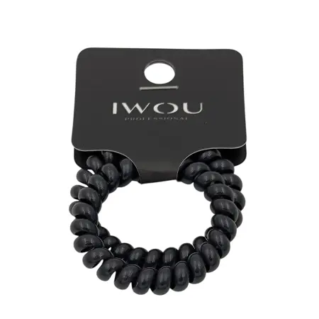 IWOU PROFESSIONAL Резинка пружинка Глянец черная 2шт - 2