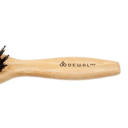 DEWAL PROFESSIONAL Щетка массажная Bamboo деревянная прямоугольная, пластиковый штифт + натуральная щетина, 5 рядов - 5