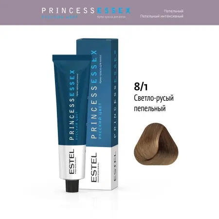 ESTEL PROFESSIONAL 8/1 краска для волос, светло-русый пепельный (металлик) / ESSEX Princess 60 мл - 2