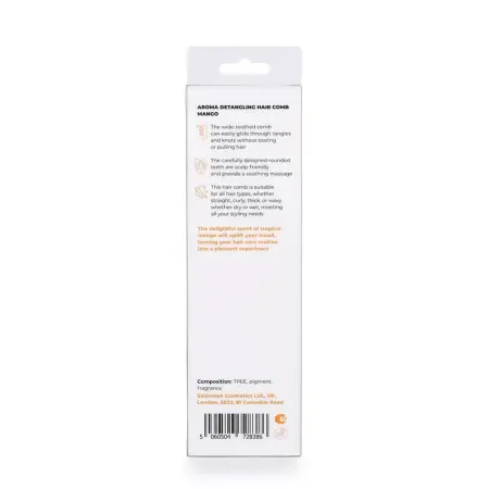 SOLOMEYA Арома-расческа, гребень для волос с ароматом манго / Aroma Detangling Hair Comb Mango - 5