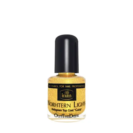INM Сушка-закрепитель лака голографическая, золото / Northern Lights Gold 3,5 мл - 1