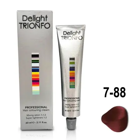 CONSTANT DELIGHT 7-88 крем-краска стойкая для волос, средне-русый интенсивный красный / Delight TRIONFO 60 мл - 2