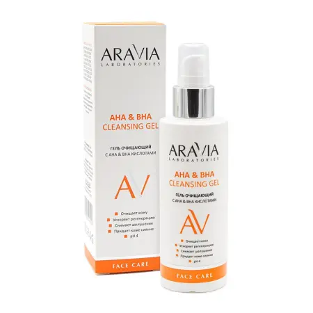 ARAVIA Professional Гель очищающий с АНА & ВНА кислотами / АНА & ВНА Cleansing Gel 150 мл - 4