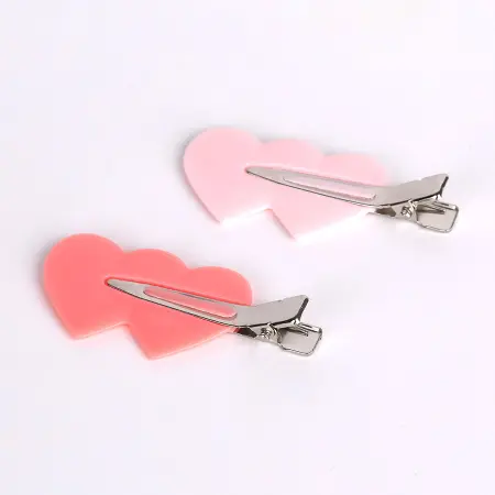 SOLOMEYA Заколка-зажим для волос в форме сердца / No Crease Hair Clips Heart, набор 4 шт - 3