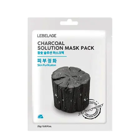 LEBELAGE Маска тканевая для лица Древесный уголь / Lebelage Charcoal Solution Mask Pack 25 гр - 1