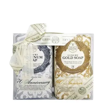 Набор мыла для тела (юбилейное золотое + юбилейное платиновое) / Anniversary Platinum & Gold 2*250 гр