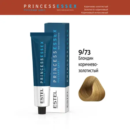 ESTEL PROFESSIONAL 9/73 краска для волос, блондин бежево-золотистый (имбирь) / ESSEX Princess 60 мл - 2