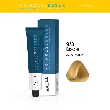 ESTEL PROFESSIONAL 9/3 краска для волос, блондин золотистый (пшеничный) / ESSEX Princess 60 мл - 2