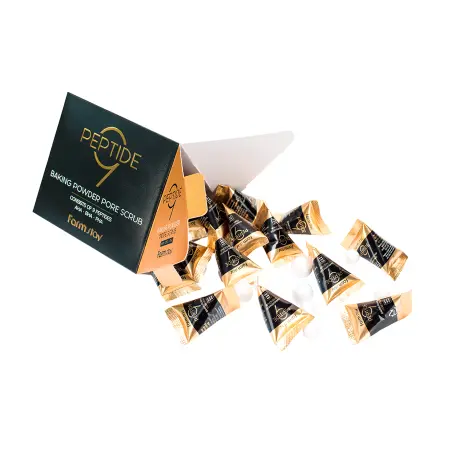 FARMSTAY Скраб для очищения пор с комплексом из 9 пептидов, в пирамидках / BLACK SNAIL & PEPTIDE9 7 г х 25 шт - 4