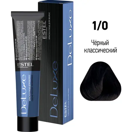 ESTEL PROFESSIONAL 1/0 краска для волос, черный классический / DE LUXE 60 мл - 2