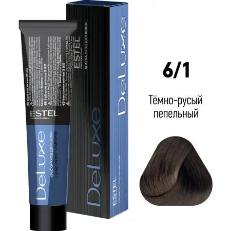 ESTEL PROFESSIONAL 6/1 краска для волос, темно-русый пепельный / DELUXE 60 мл - 2