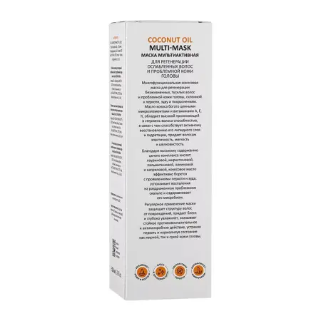 ARAVIA Professional Маска мультиактивная 5 в 1 для регенерации ослабленных волос и проблемной кожи головы / Coconut Oil Multi-Mask 200 мл - 5