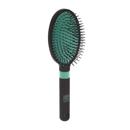 DEWAL BEAUTY Щетка массажная Бирюза, овальная с нейлоновым штифтом 11 рядов - 1