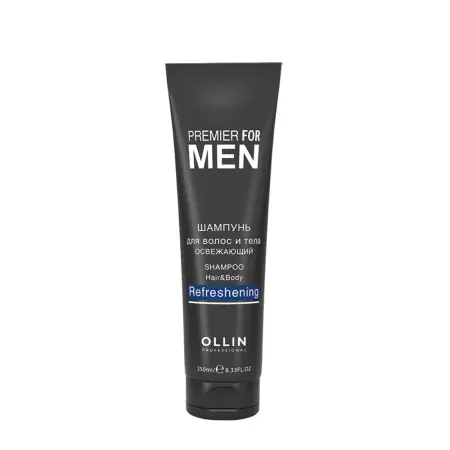 OLLIN PROFESSIONAL Шампунь освежающий для волос и тела, для мужчин / Shampoo Hair & Body Refreshening PREMIER FOR MEN 250 мл - 1