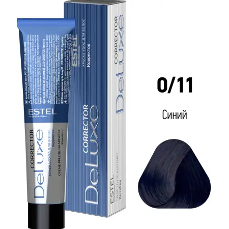 ESTEL PROFESSIONAL 0/11 краска-корректор для волос, синий / DE LUXE Correct 60 мл - 2