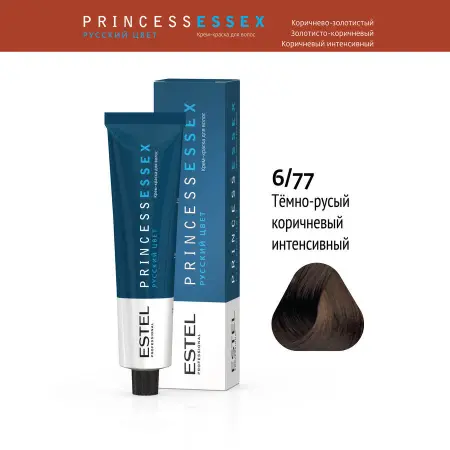 ESTEL PROFESSIONAL 6/77 краска для волос, темно-русый коричневый интенсивный (мускатный) / ESSEX Princess 60 мл - 2