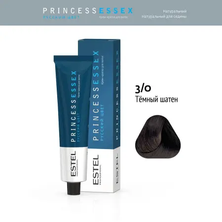 ESTEL PROFESSIONAL 3/0 краска для волос, темный шатен / ESSEX Princess 60 мл - 2