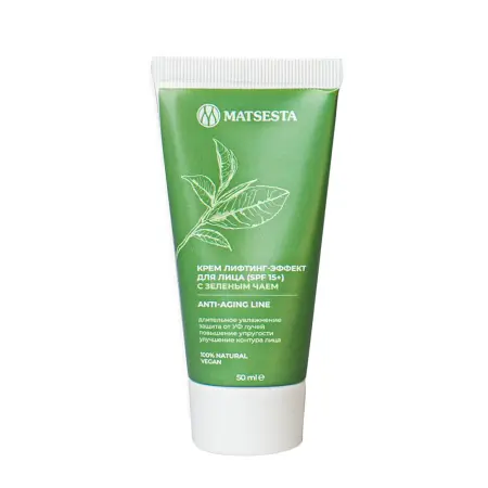 MATSESTA Крем лифтинг-эффект для лица с зеленым чаем, SPF 15+ / Matsesta 50 мл - 1