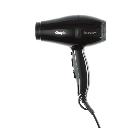 DEWAL PROFESSIONAL Фен Simple черный, ионизация, 2 насадки, 2000 Вт - 2