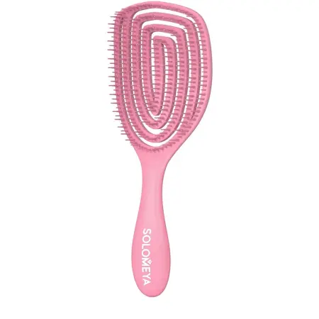 SOLOMEYA Расческа для сухих и влажных волос с ароматом клубники MZ0011 / Wet Detangler Brush Oval Strawberry - 1