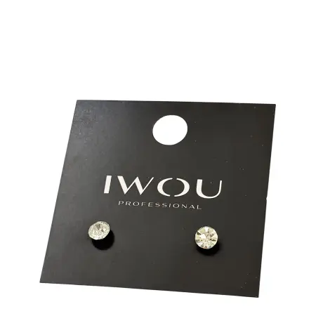IWOU PROFESSIONAL Серьги гвоздики IWOU белый кристалл 7мм - 2
