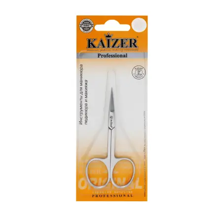 KAIZER Ножницы маникюрные, прямые, матовые, ручная алмазная заточка - 3