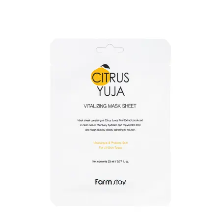 FARMSTAY Маска тканевая витаминизирующая для лица / Citrus Yuja Vitalizing Mask Sheet 23 мл - 1