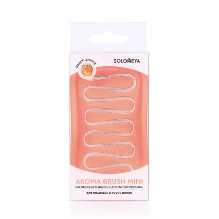 SOLOMEYA Арома-расческа для сухих и влажных волос с ароматом персика, мини / Aroma Brush for Wet&Dry hair Peach mini 1 шт - 5