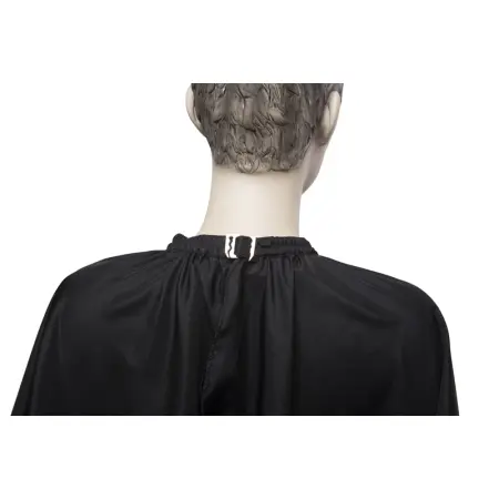 DEWAL PROFESSIONAL Пеньюар для стрижки Матовый, полиэстер, на крючках, черный 128х148 см - 3