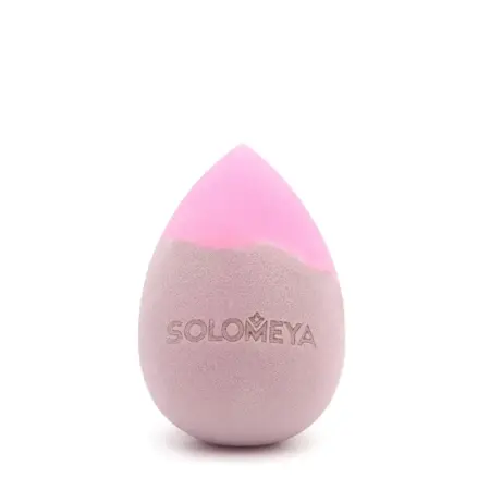 SOLOMEYA Спонж для макияжа меняющий цвет Капля, коричнево-розовый / Color Changing Drop blending sponge Taupe-Rose 1 шт - 3